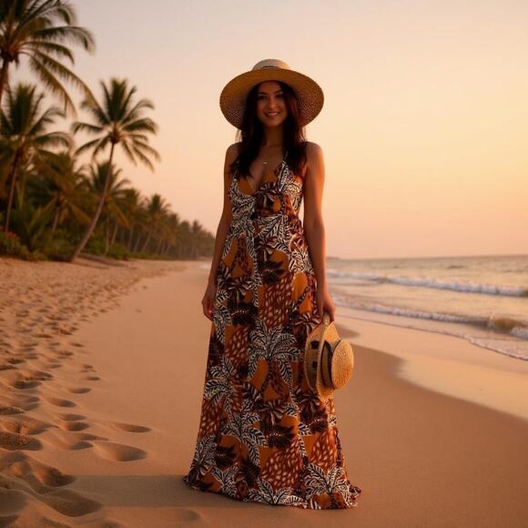 Sincerely Jules Brown and White Jumpsuit - Picture 1 of 6